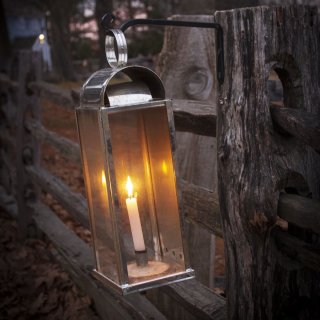 lantern with a lit candle